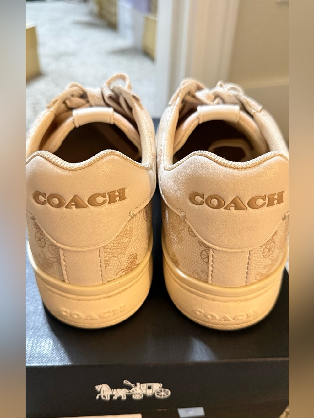 Coach Cream Logo-Print Low-Top Sneakers - Picture 3 of 3